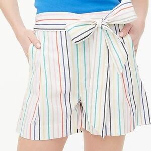 J. Crew Shorts Size 6 High Rise Striped Cotton Cuffed Resort Vacation Cruise NEW